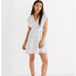 Madewell Crossover Silk Mini Dress in Sunflower Season size 14